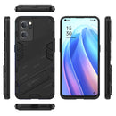 For OPPO Reno7 5G China Punk Armor 2 in 1 PC + TPU Shockproof Phone Case with Invisible Holder(Black)