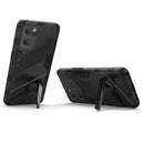 For OPPO Reno7 5G China Punk Armor 2 in 1 PC + TPU Shockproof Phone Case with Invisible Holder(Black)