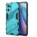 For OPPO Reno7 5G China Punk Armor 2 in 1 PC + TPU Shockproof Phone Case with Invisible Holder(Blue)