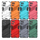 For OPPO Reno7 5G China Punk Armor 2 in 1 PC + TPU Shockproof Phone Case with Invisible Holder(Blue)