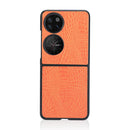 For Huawei P50 Pocket Crocodile Texture Folding Phone Case(Orange)