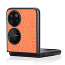 For Huawei P50 Pocket Crocodile Texture Folding Phone Case(Orange)