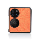For Huawei P50 Pocket Crocodile Texture Folding Phone Case(Orange)
