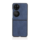 For Huawei P50 Pocket Crocodile Texture Folding Phone Case(Blue)