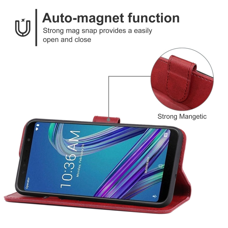 Leather Phone Case For Asus Zenfone Max Pro ZB602KL(Red)