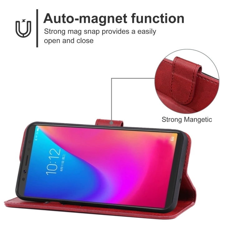 Leather Phone Case For Lenovo K5 Pro(Red)