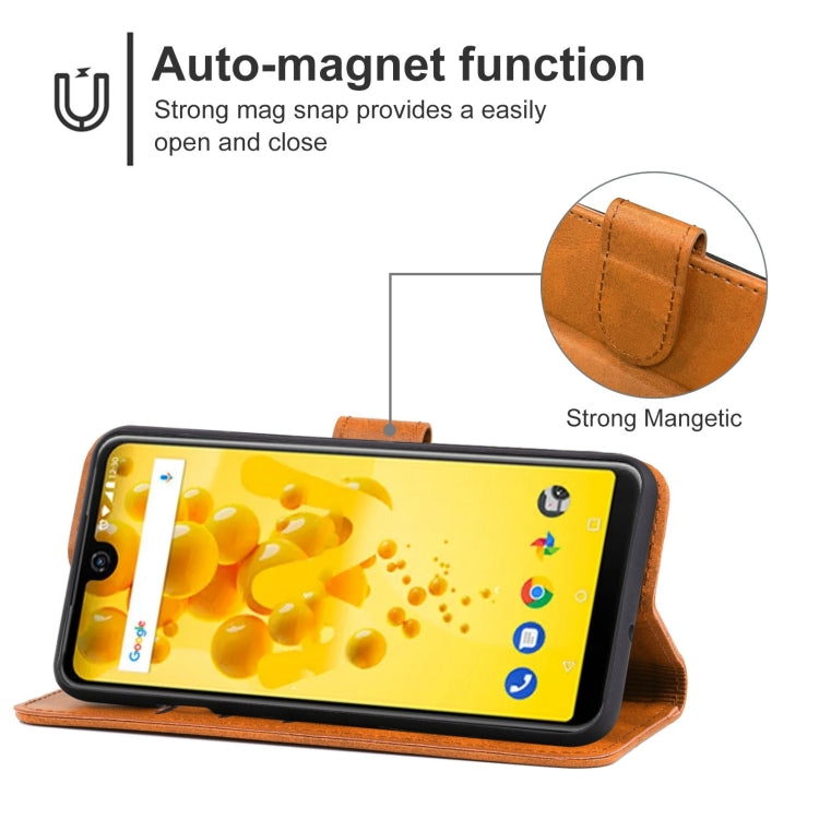 Leather Phone Case For Wiko View 2(Brown)