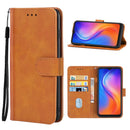 Leather Phone Case For Tecno Spark 6 Go / Spark Go 2020(Brown)