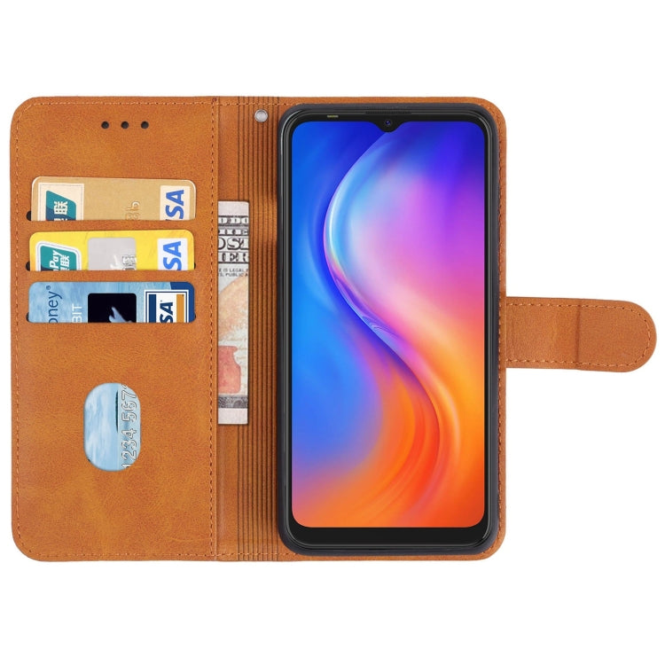 Leather Phone Case For Tecno Spark 6 Go / Spark Go 2020(Brown)