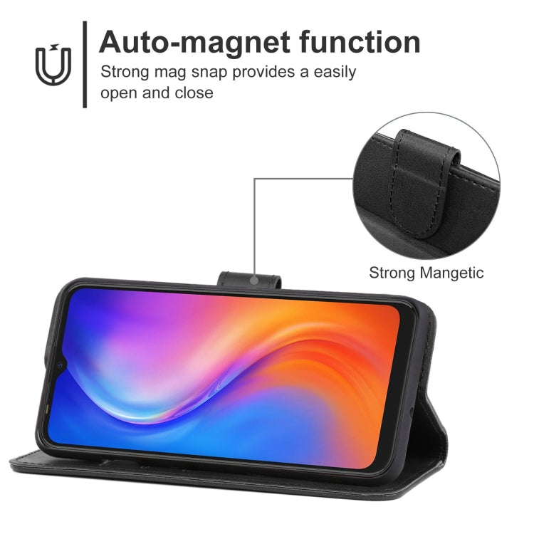 Leather Phone Case For Tecno Spark 6 Go / Spark Go 2020(Black)