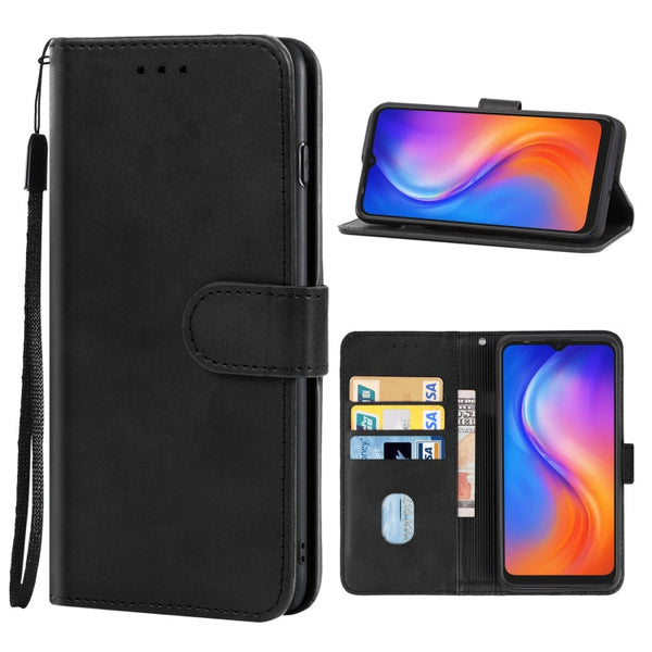 Leather Phone Case For Tecno Spark 6 Go / Spark Go 2020(Black)