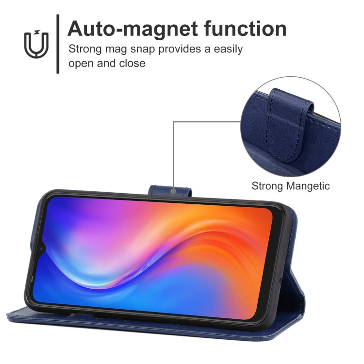 Leather Phone Case For Tecno Spark 6 Go / Spark Go 2020(Blue)