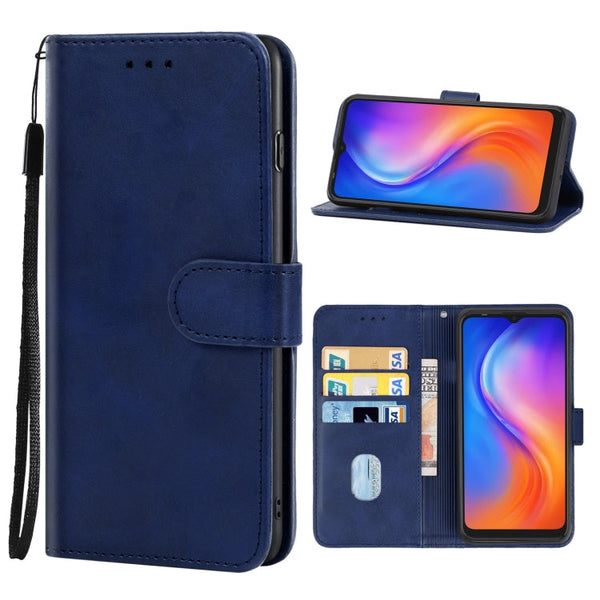Leather Phone Case For Tecno Spark 6 Go / Spark Go 2020(Blue)
