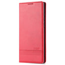 For Samsung Galaxy S22 Ultra 5G AZNS Magnetic Calf Texture Horizontal Flip Leather Phone Case(Red)