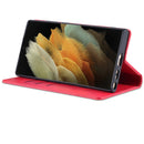 For Samsung Galaxy S22 Ultra 5G AZNS Magnetic Calf Texture Horizontal Flip Leather Phone Case(Red)