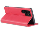 For Samsung Galaxy S22 Ultra 5G AZNS Magnetic Calf Texture Horizontal Flip Leather Phone Case(Red)