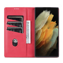 For Samsung Galaxy S22 Ultra 5G AZNS Magnetic Calf Texture Horizontal Flip Leather Phone Case(Red)
