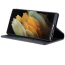 For Samsung Galaxy S22 Ultra 5G AZNS Magnetic Calf Texture Horizontal Flip Leather Phone Case(Black)