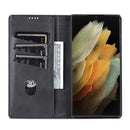 For Samsung Galaxy S22 Ultra 5G AZNS Magnetic Calf Texture Horizontal Flip Leather Phone Case(Black)