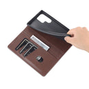 For Samsung Galaxy S22 Ultra 5G AZNS Magnetic Calf Texture Horizontal Flip Leather Phone Case(Dark Brown)