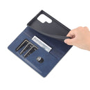 For Samsung Galaxy S22 Ultra 5G AZNS Magnetic Calf Texture Horizontal Flip Leather Phone Case(Dark Blue)