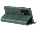 For Samsung Galaxy S22 Ultra 5G AZNS Magnetic Calf Texture Horizontal Flip Leather Phone Case(Dark Green)