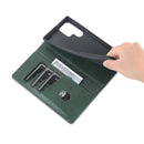 For Samsung Galaxy S22 Ultra 5G AZNS Magnetic Calf Texture Horizontal Flip Leather Phone Case(Dark Green)