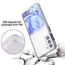 For Samsung Galaxy S22 5G Glittery Marble Pattern TPU + Acrylic Phone Case(Purple)