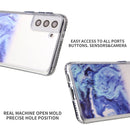 For Samsung Galaxy S22+ 5G Glittery Marble Pattern TPU + Acrylic Phone Case(Blue)