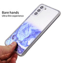 For Samsung Galaxy S22+ 5G Glittery Marble Pattern TPU + Acrylic Phone Case(Purple)