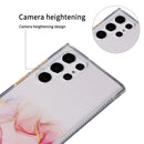 For Samsung Galaxy S22 Ultra 5G Glittery Marble Pattern TPU + Acrylic Phone Case(Light Blue)