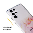 For Samsung Galaxy S22 Ultra 5G Glittery Marble Pattern TPU + Acrylic Phone Case(Green)