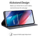 For OPPO A54 / A74 5G Splicing Skin Feel Magnetic Leather Phone Case(Black)
