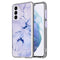 For Samsung Galaxy S22 5G Glazed Marble Pattern TPU + Acrylic Phone Case(White)