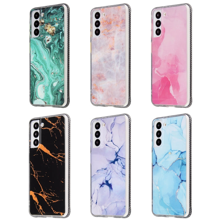 For Samsung Galaxy S22 5G Glazed Marble Pattern TPU + Acrylic Phone Case(Green)