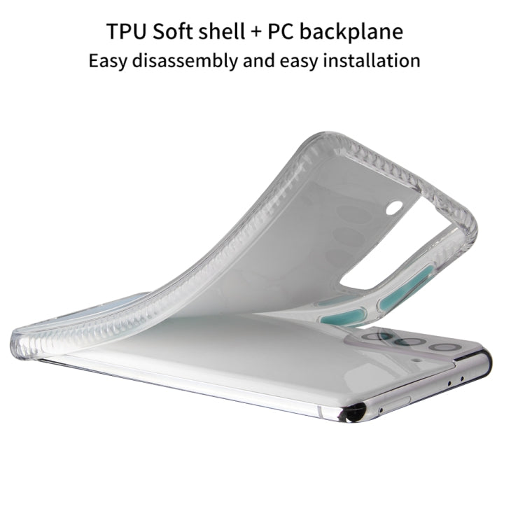 For Samsung Galaxy S22 5G Glazed Marble Pattern TPU + Acrylic Phone Case(White)