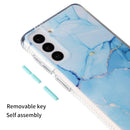 For Samsung Galaxy S22 5G Glazed Marble Pattern TPU + Acrylic Phone Case(Pink)