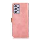 For Samsung Galaxy A73 5G KHAZNEH Dual-color Cowhide Texture Flip Leather Phone Case(Rose Gold)