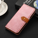For Samsung Galaxy A73 5G KHAZNEH Dual-color Cowhide Texture Flip Leather Phone Case(Rose Gold)