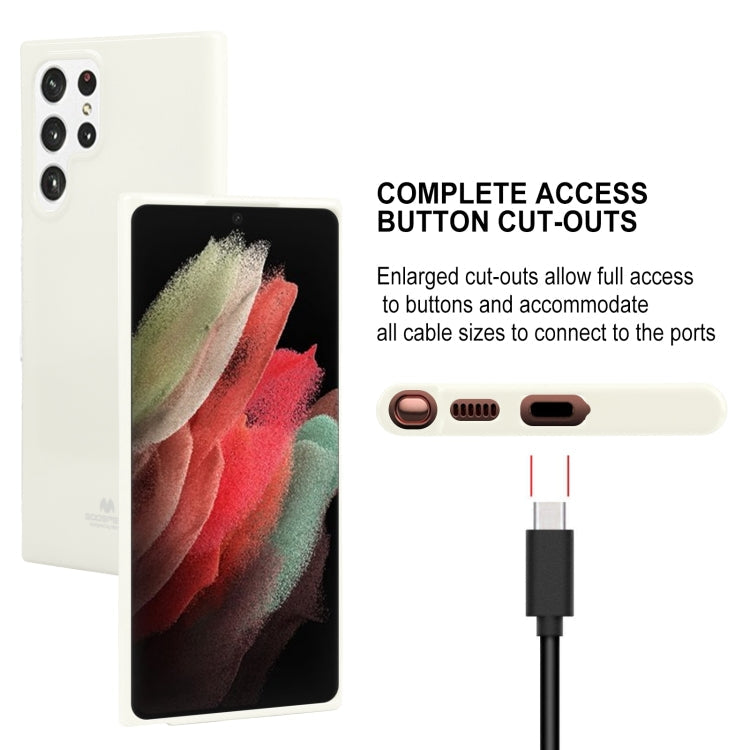 For Samsung Galaxy S22 Ultra 5G GOOSPERY PEARL JELLY Shockproof TPU Phone Case(White)