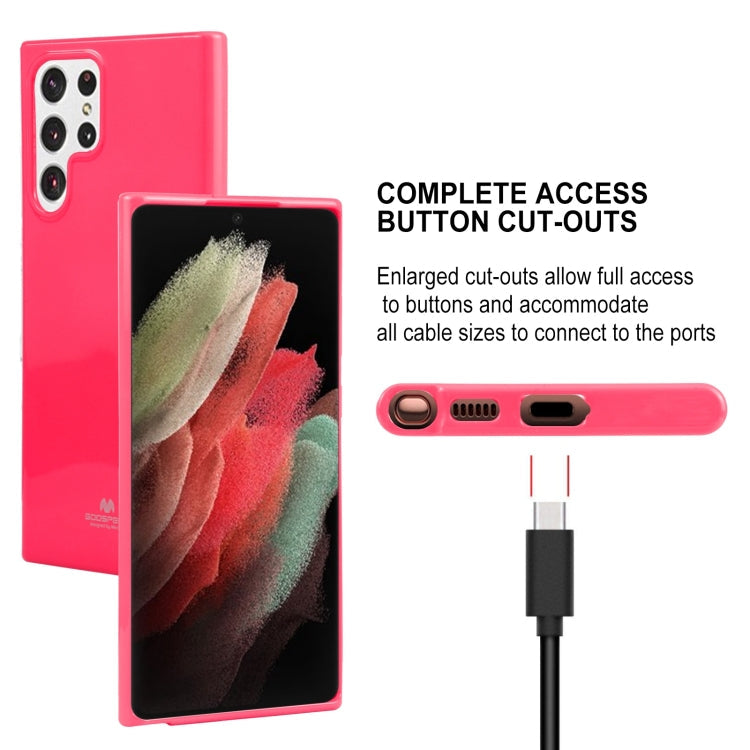 For Samsung Galaxy S22 Ultra 5G GOOSPERY PEARL JELLY Shockproof TPU Phone Case(Rose Red)