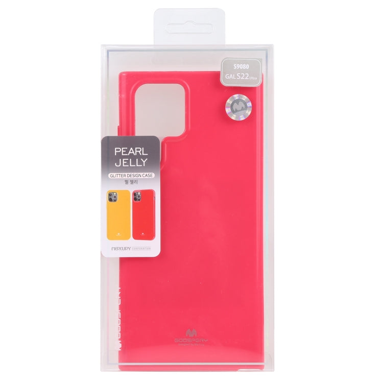 For Samsung Galaxy S22 Ultra 5G GOOSPERY PEARL JELLY Shockproof TPU Phone Case(Rose Red)