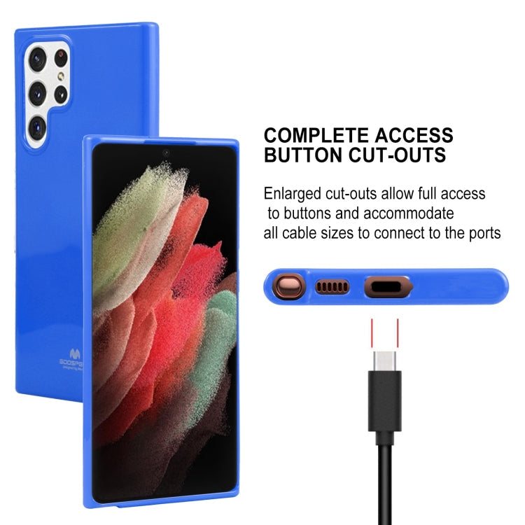 For Samsung Galaxy S22 Ultra 5G GOOSPERY PEARL JELLY Shockproof TPU Phone Case(Blue)