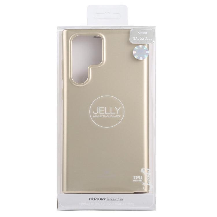 For Samsung Galaxy S22 Ultra 5G GOOSPERY PEARL JELLY Shockproof TPU Phone Case(Gold)