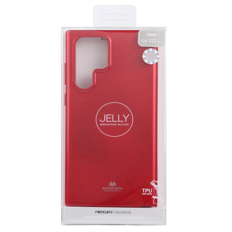 For Samsung Galaxy S22 Ultra 5G GOOSPERY PEARL JELLY Shockproof TPU Phone Case(Red)