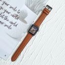 Lychee Top Layer Cowhide Watch Band For Apple Watch Series 7 41mm / 6&SE&5&4 40mm / 3&2&1 38mm(Brown)