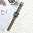 Lychee Top Layer Cowhide Watch Band For Apple Watch Series 7 41mm / 6&SE&5&4 40mm / 3&2&1 38mm(Grey)