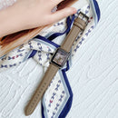 Lychee Top Layer Cowhide Watch Band For Apple Watch Series 7 41mm / 6&SE&5&4 40mm / 3&2&1 38mm(Grey)