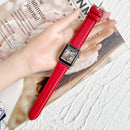 Lychee Top Layer Cowhide Watch Band For Apple Watch Series 7 41mm / 6&SE&5&4 40mm / 3&2&1 38mm(Rose Red)