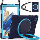 For Samsung Galaxy Tab A8 10.5 2021 Silicone + PC Tablet Case(Navy Blue + Blue)